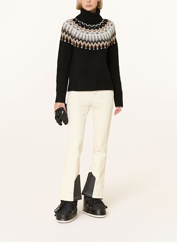 BOGNER Rollkragenpullover INGRID-1 aus Cashmere SCHWARZ / WEISS / GRAU