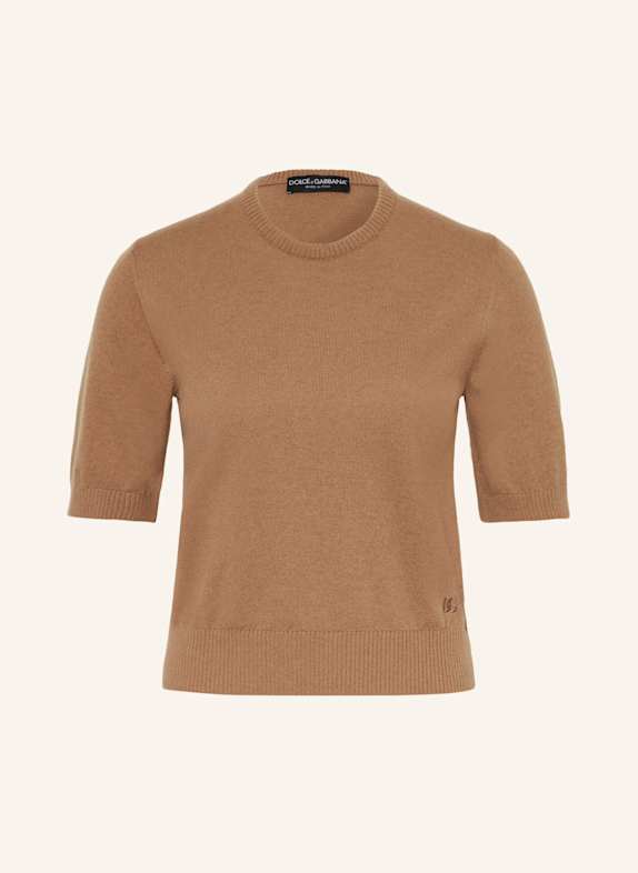 DOLCE & GABBANA Strickshirt aus Cashmere HELLBRAUN
