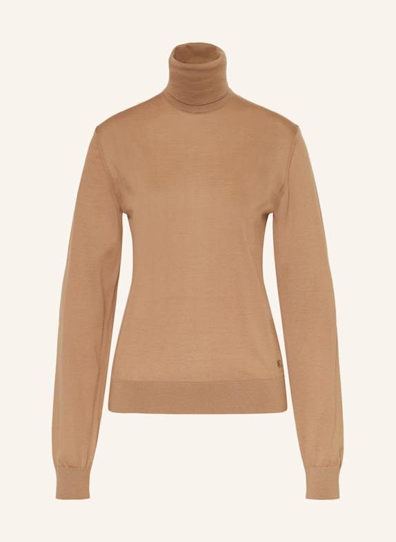 DOLCE & GABBANA Rollkragenpullover aus Cashmere CAMEL