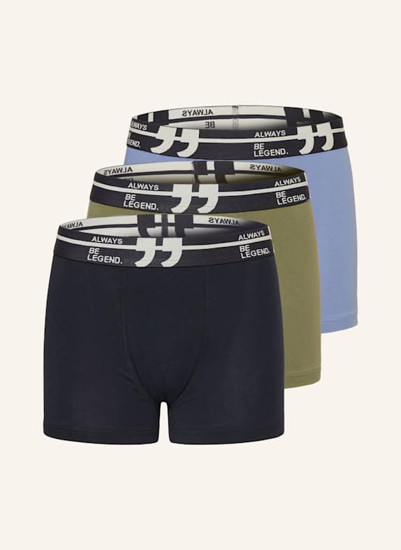 Sanetta 3er-Pack Boxershorts SCHWARZ/ HELLBLAU/ GRÜN