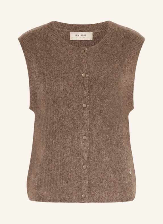 MOS MOSH Strickweste MMALMINE THORA mit Alpaka TAUPE