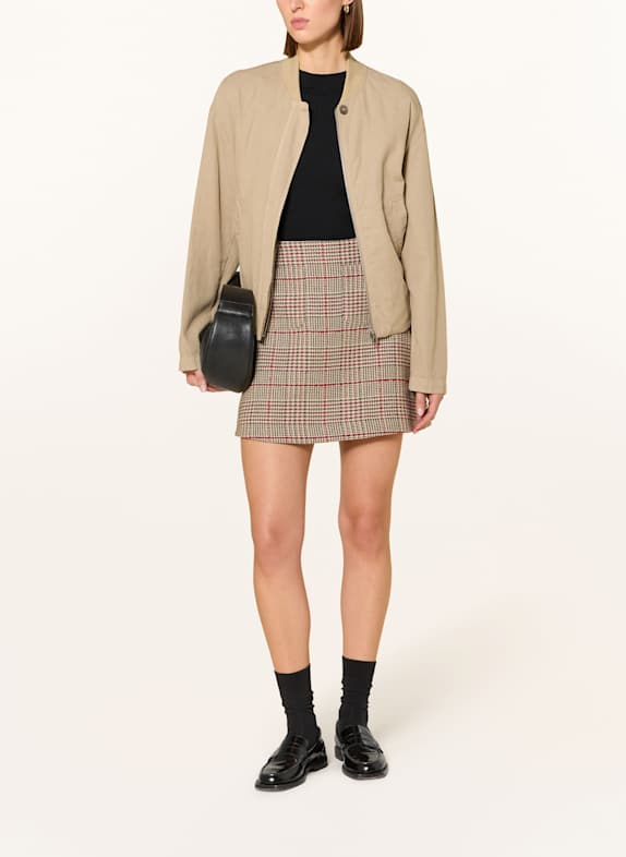 TOMMY HILFIGER rok BEIGE / DONKERGRIJS / ROOD