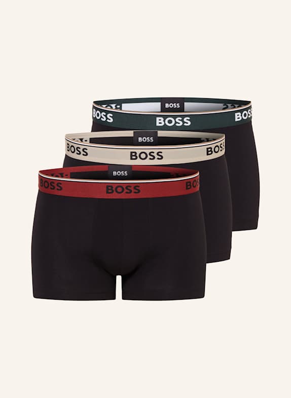 BOSS 3er-Pack Boxershorts ONE SCHWARZ/ DUNKELROT/ GRÜN