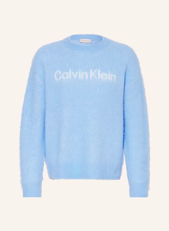 Calvin Klein Jeans Pullover mit Alpaka HELLBLAU / WEISS