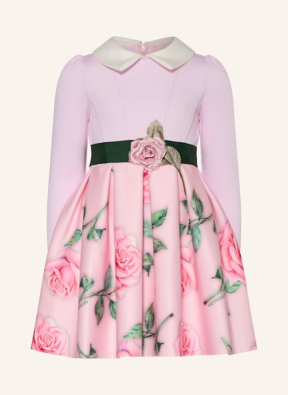 MONNALISA Kleid im Materialmix HELLROSA / GRÜN