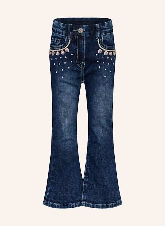 MONNALISA Jeans mit Schmucksteinen Blu Stone Denim