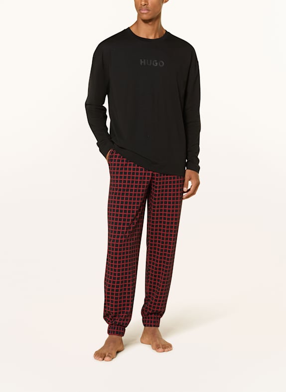 HUGO Pyjamas JIM SVART / RÖD