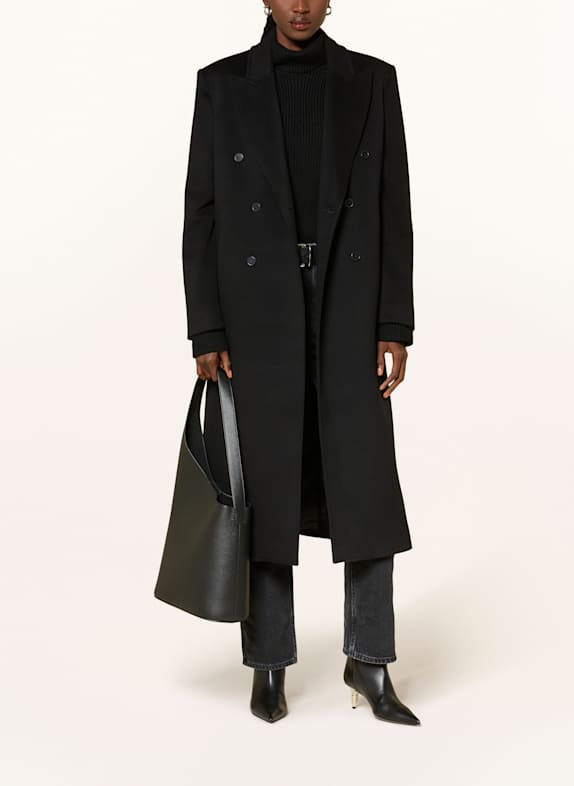 LOULOU DE SAISON Manteau en laine ROSCO NOIR