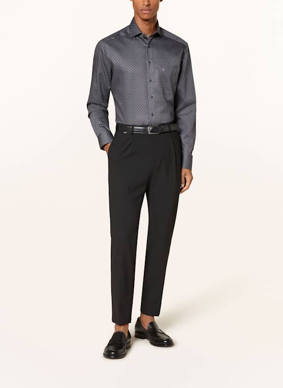 OLYMP Hemd Luxor modern fit GRAU / SCHWARZ