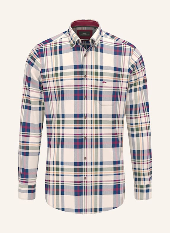 FYNCH-HATTON Hemd Regular Fit BLAU / WEISS / DUNKELROT