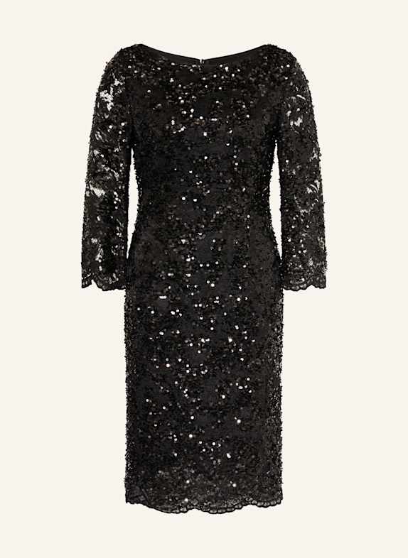 MARC CAIN Spitzenkleid mit 3/4-Arm und Pailletten SCHWARZ