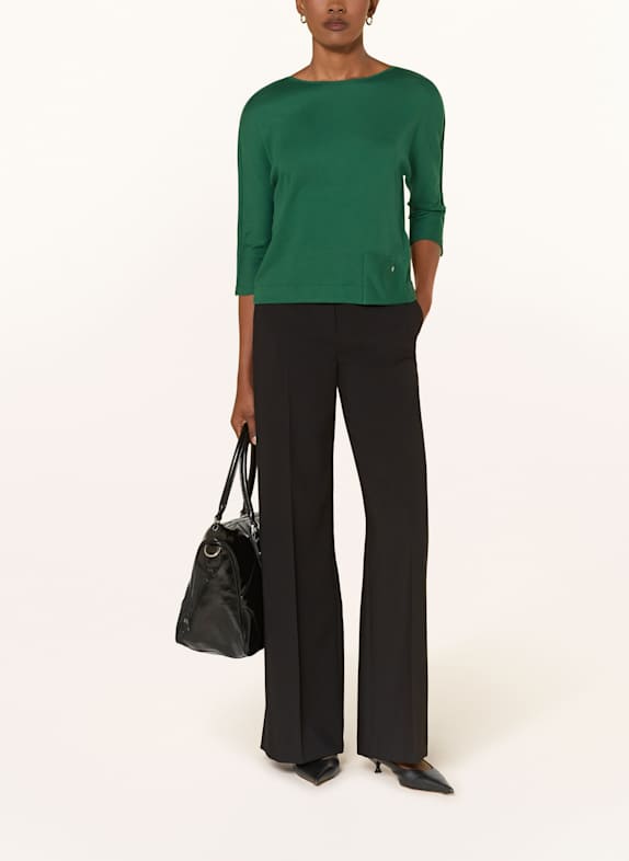 MARC CAIN Shirt mit Galonstreifen und 3/4-Arm GRÜN