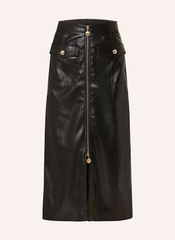 Joseph Ribkoff Rock in Lederoptik SCHWARZ