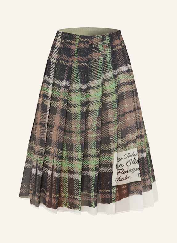 Acne Studios Faltenrock HELLGRÜN / BRAUN / SCHWARZ