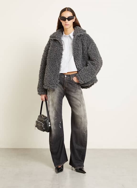 Acne Studios Veste en fourrure synthétique GRIS