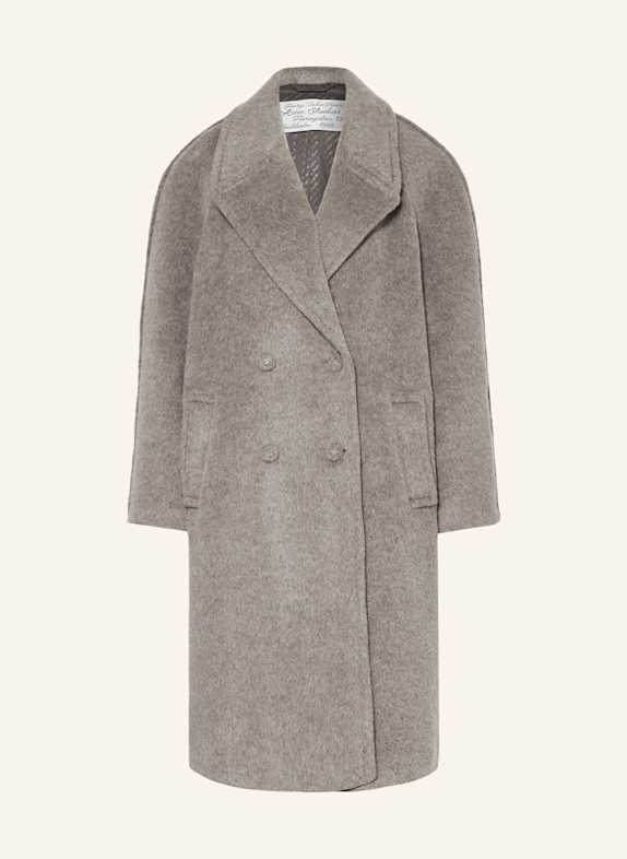 Acne Studios Płaszcz bosmański z dodatkiem alpaki SZAROBRĄZOWY