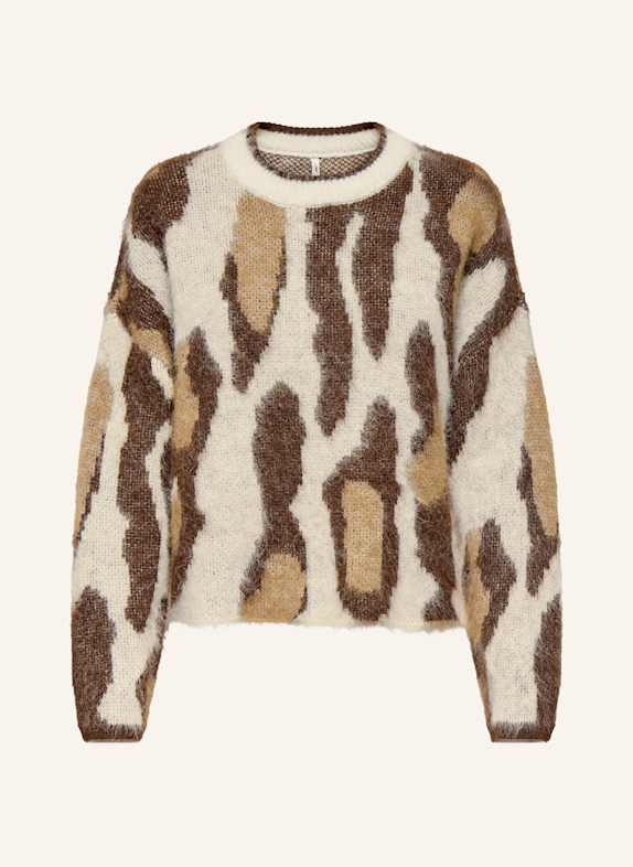 ONLY Pullover NLEDELIE CREME / DUNKELBRAUN / HELLBRAUN