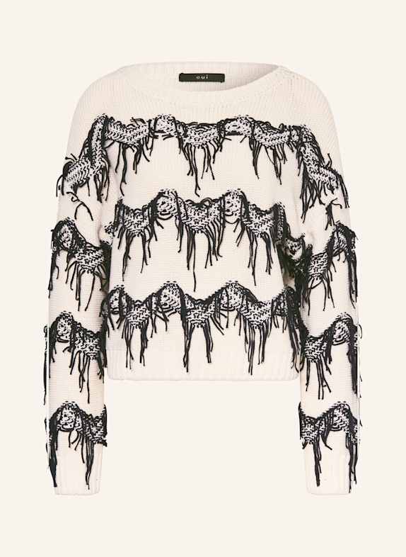 oui Pullover ECRU / DUNKELBLAU