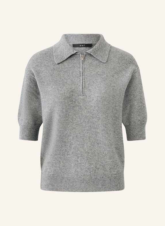 oui Strick-Poloshirt GRAU