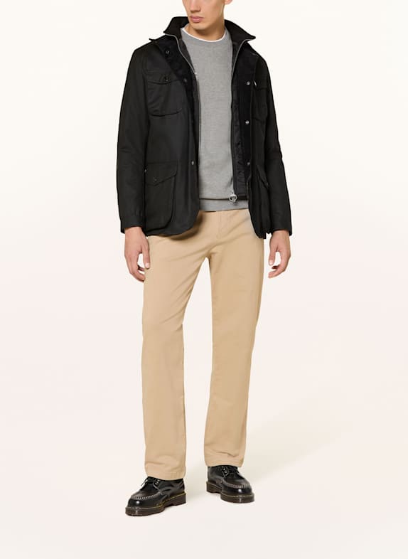 Barbour Fieldjacket OGSTON WAX SCHWARZ