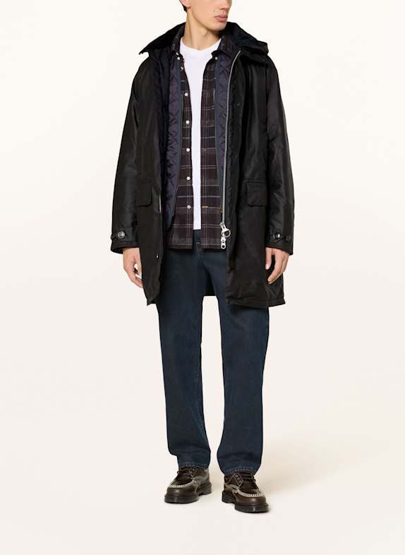 Barbour Parkas BEAUDALE WAX med avtagbar huva MÖRKBLÅ
