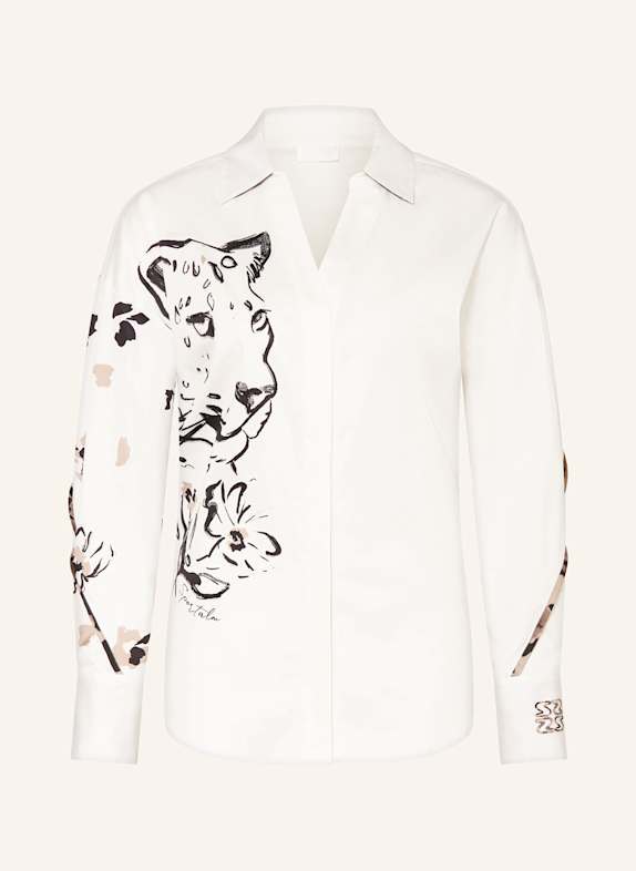 SPORTALM Hemdbluse mit Pailletten ECRU / SCHWARZ / HELLBRAUN