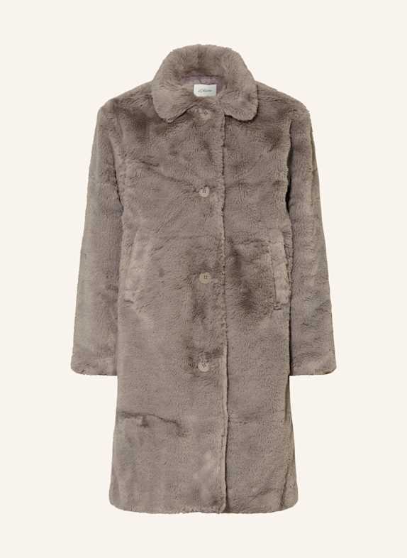s.Oliver RED Kunstfell-Mantel GRAU
