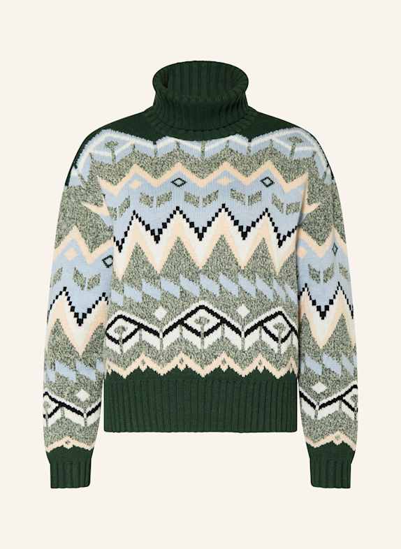 BOGNER Rollkragenpullover RAEGAN DUNKELGRÜN / HELLBLAU / SCHWARZ