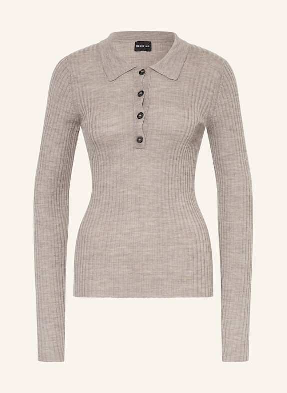 Herskind Strick-Poloshirt CADEE aus Merinowolle GRAU