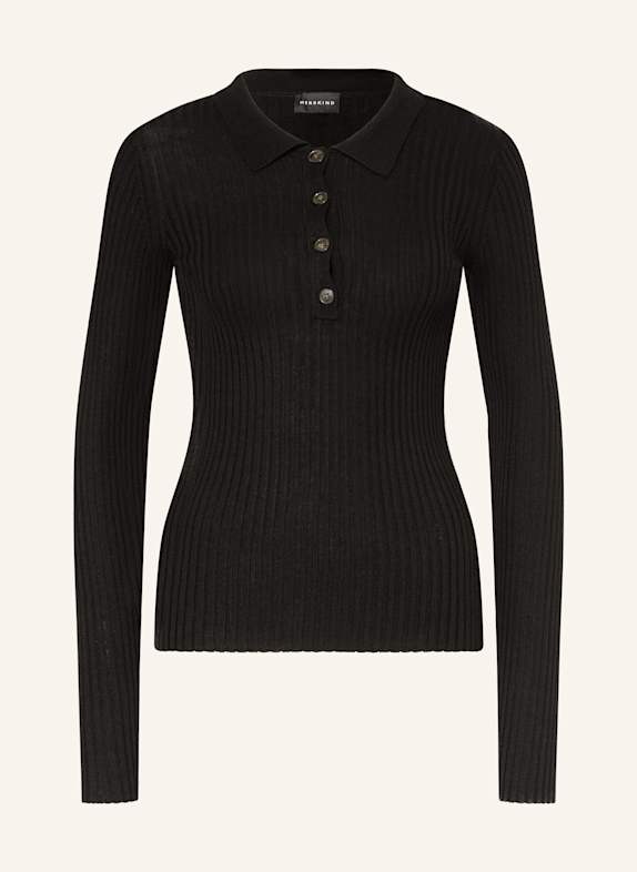 Herskind Strick-Poloshirt CADEE aus Merinowolle SCHWARZ