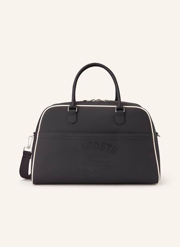LACOSTE CLUB 1930 weekender with laptop compartment BLACK/ WHITE