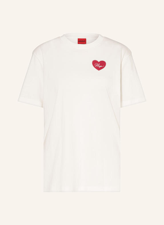 HUGO T-Shirt VINTAGE WEISS/ DUNKELROT