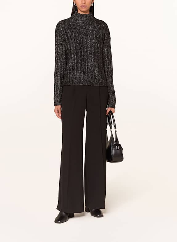 HUGO Sweter SAFINEYNY CZARNY / SZARY