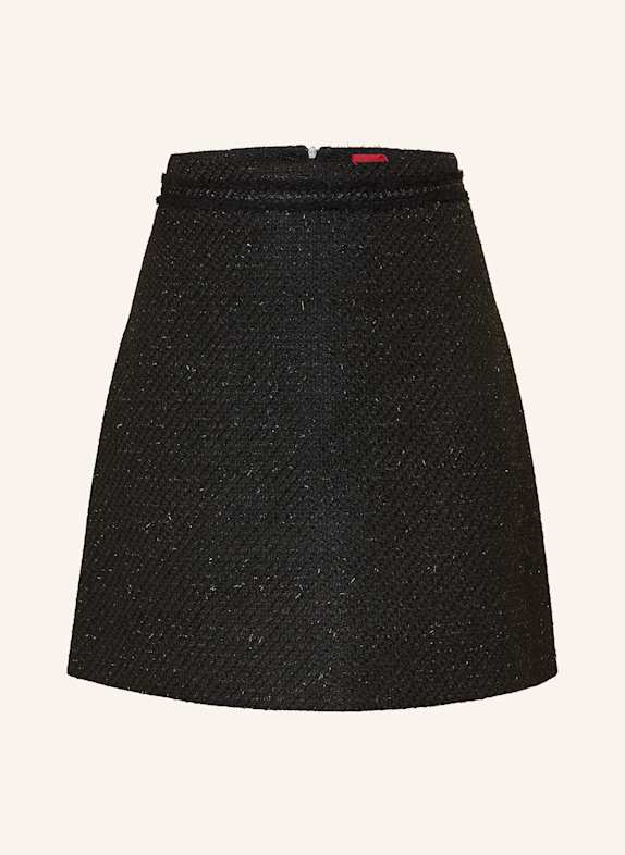 HUGO Bouclé-Rock RAFRANSI mit Glitzergarn SCHWARZ