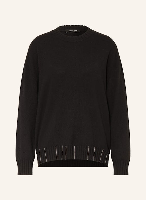 FABIANA FILIPPI Pullover mit Schmucksteinen SCHWARZ