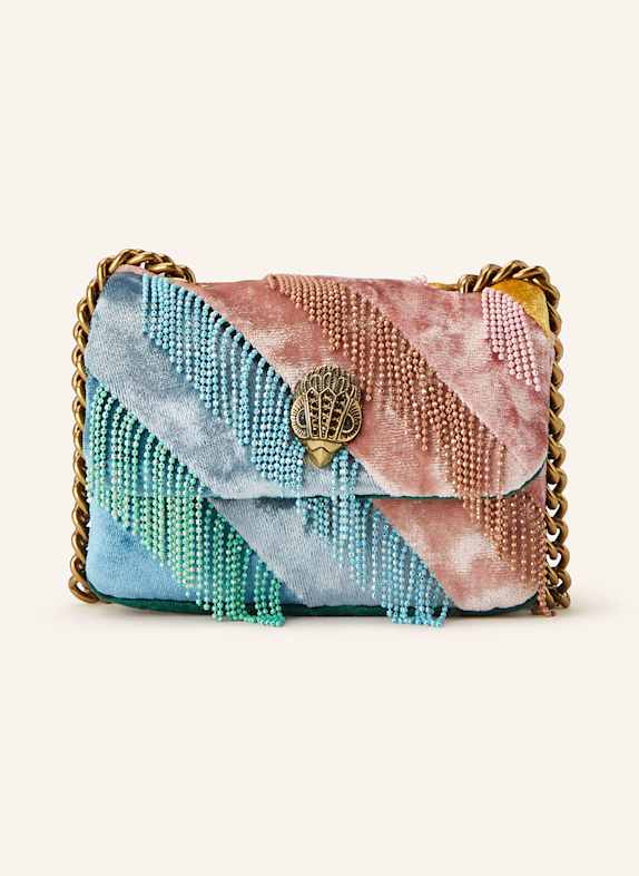 KURT GEIGER Micro Bag KENSINGTON NANO mit Schmucksteinen GRÜN / ROSÉ / HELLBLAU