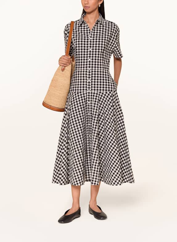 POLO RALPH LAUREN Hemdblusenkleid WEISS / SCHWARZ