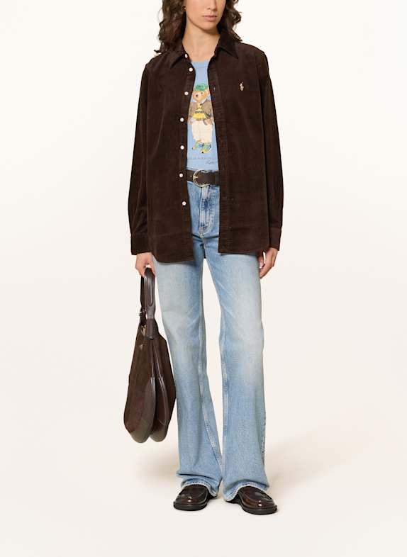 POLO RALPH LAUREN Overhemdblouse van corduroy MARRON FONCÉ