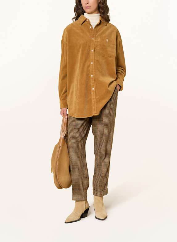 POLO RALPH LAUREN Oversized košilová halenka z manšestru KOŇAKOVÁ