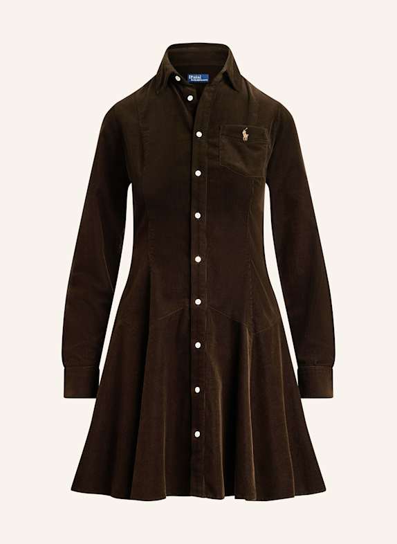 POLO RALPH LAUREN Hemdblusenkleid DUNKELBRAUN