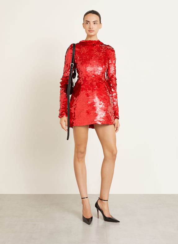 SPORTMAX Cocktailkleid TEFRITE04 mit Pailletten ROT