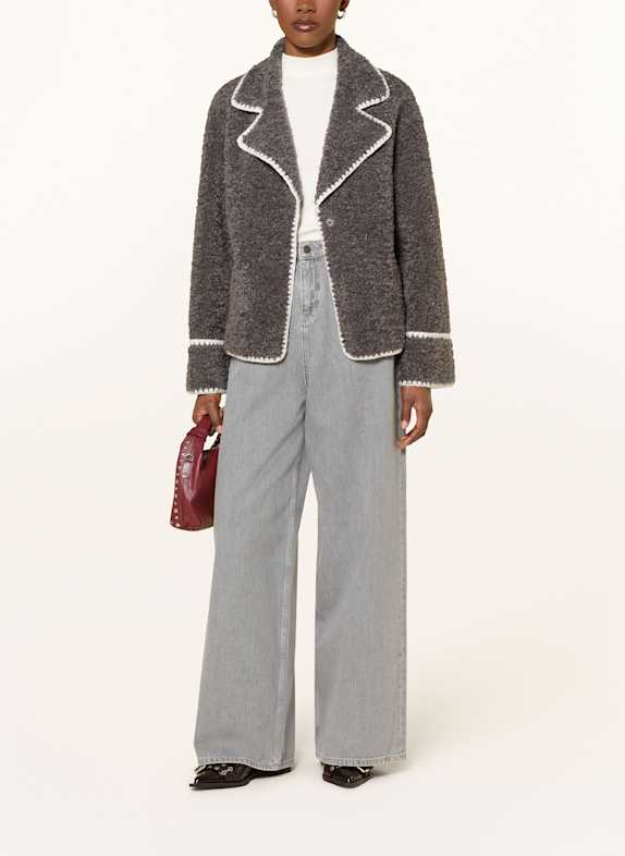 MRS & HUGS Kurtka pluszowa CZIEMNOSZARY