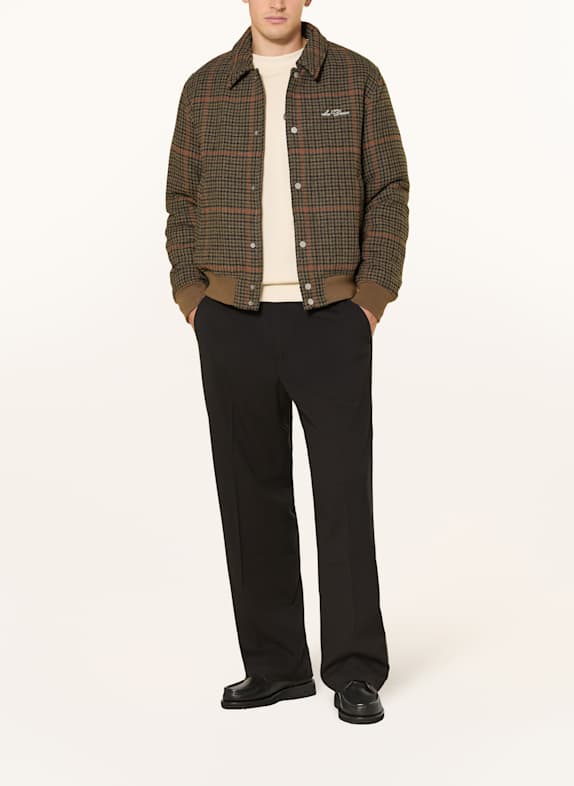 LES DEUX Blouson VARSITY BRUIN / ZWART / DONKERGROEN