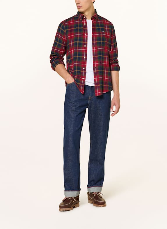 Barbour Košile Tailored Fit ČERVENÁ / TMAVĚ MODRÁ / TMAVĚ ZELENÁ