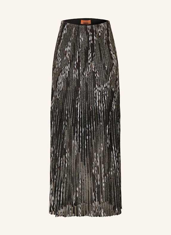 MISSONI Dzianinowa spódnica z błyszczącą przędzą CZARNY / ZŁOTY / SREBRNY