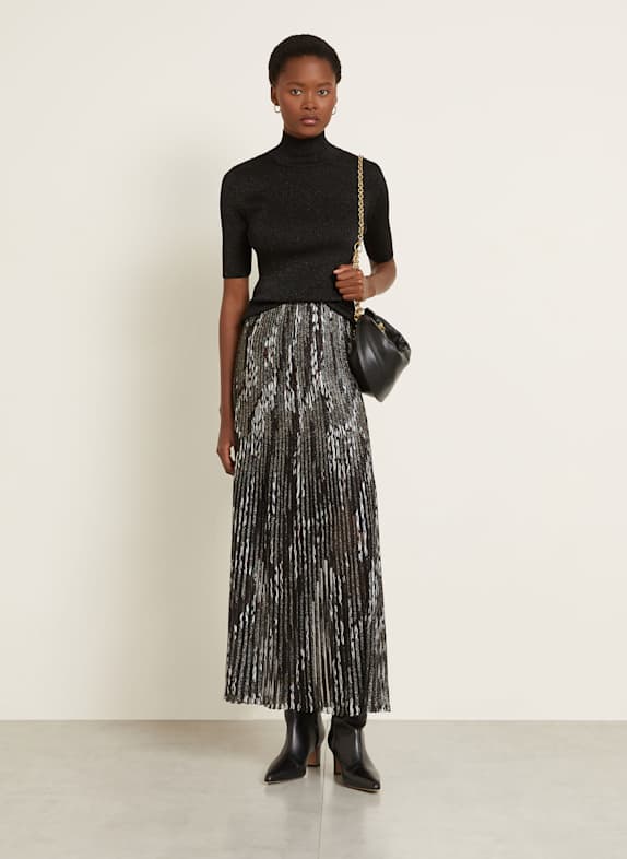 MISSONI Strickrock mit Glitzergarn SCHWARZ / GOLD / SILBER
