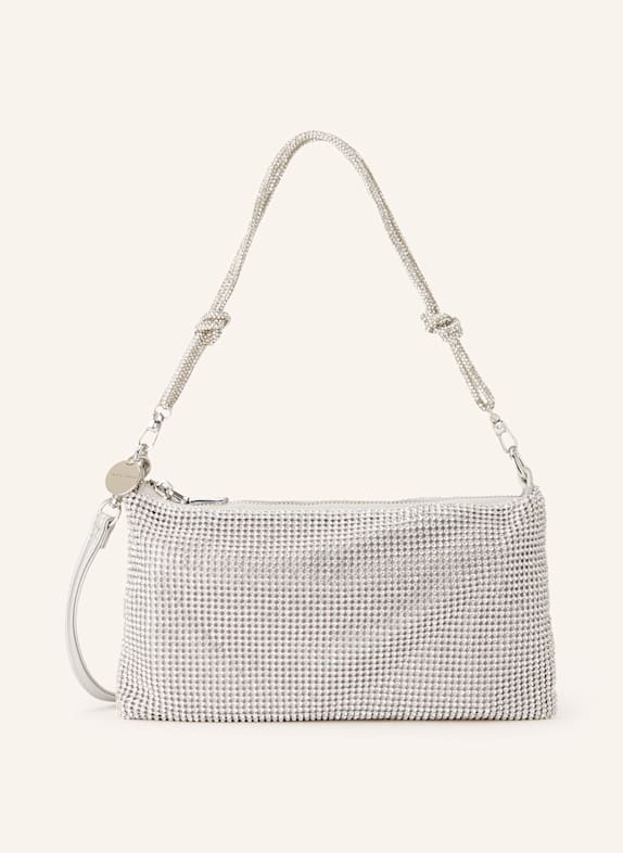 SEIDENFELT Torba na ramię HALILAS z ozdobnymi kamykami SREBRNY