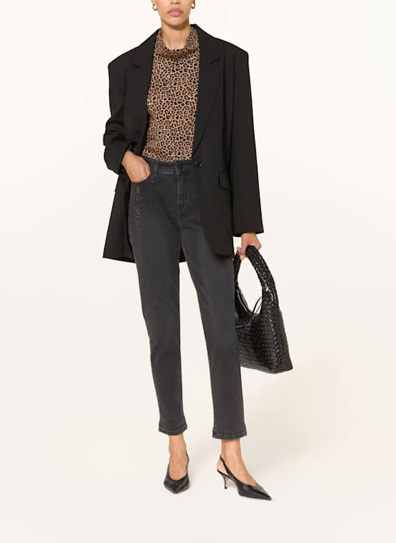 MARC CAIN Mom Jeans RIAD mit Schmucksteinen 880 anthrazit