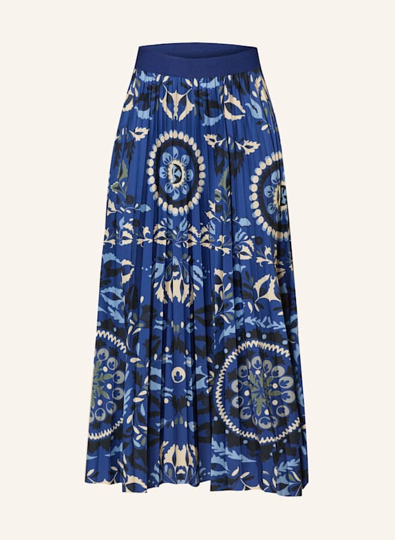 Miss Lagotte Plisseerock BLAU / WEISS / HELLGELB