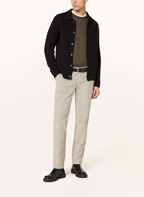 HILTL Pantaloni din velur slim fit GRI DESCHIS
